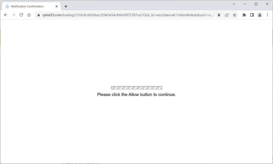 Remove Rplnd33.com Pop-up Ads (Virus Removal Guide) 1 Image: Chrome browser is redirected to Rplnd33.com