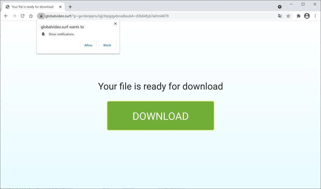 Remove Globalvideo.surf pop-up ads (Virus Removal Guide) 1 Image: Chrome browser is redirected to Globalvideo.surf