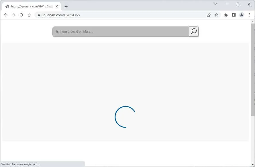 Image: Chrome browser is redirected to the Jqueryns.com site