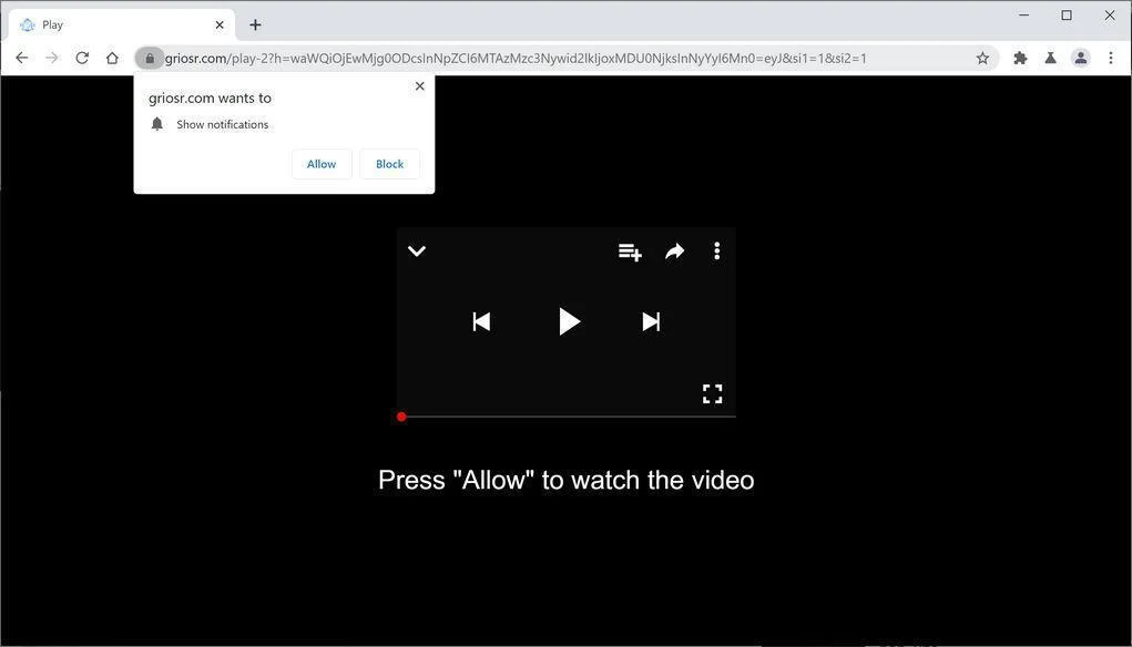 Remove Griosr.com pop-up ads (Virus Removal Guide) 1 Image: Chrome browser is redirected to Griosr.com