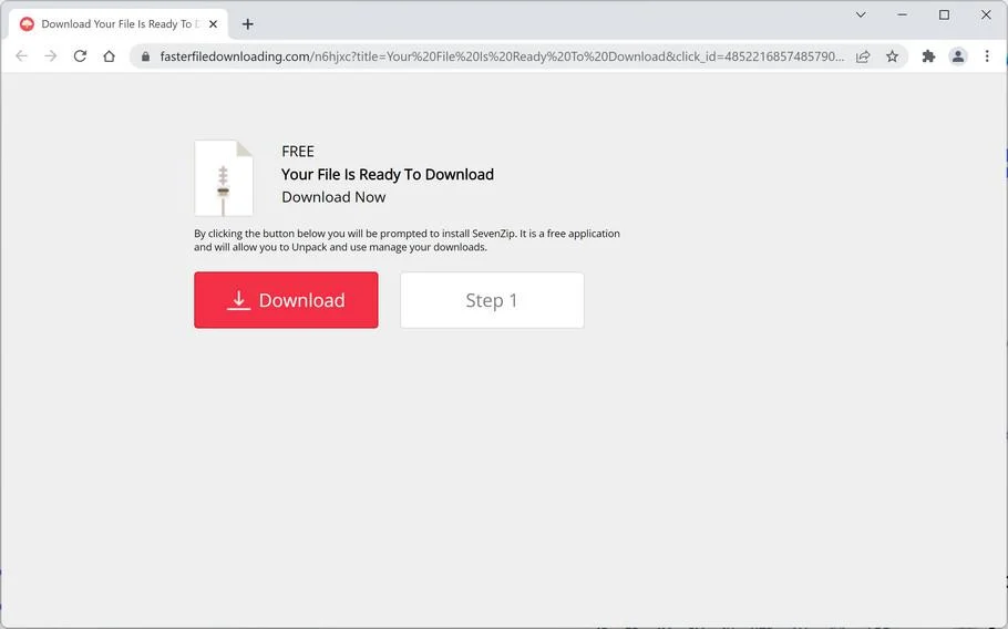 Image: Fasterfiledownloading.com browser redirect