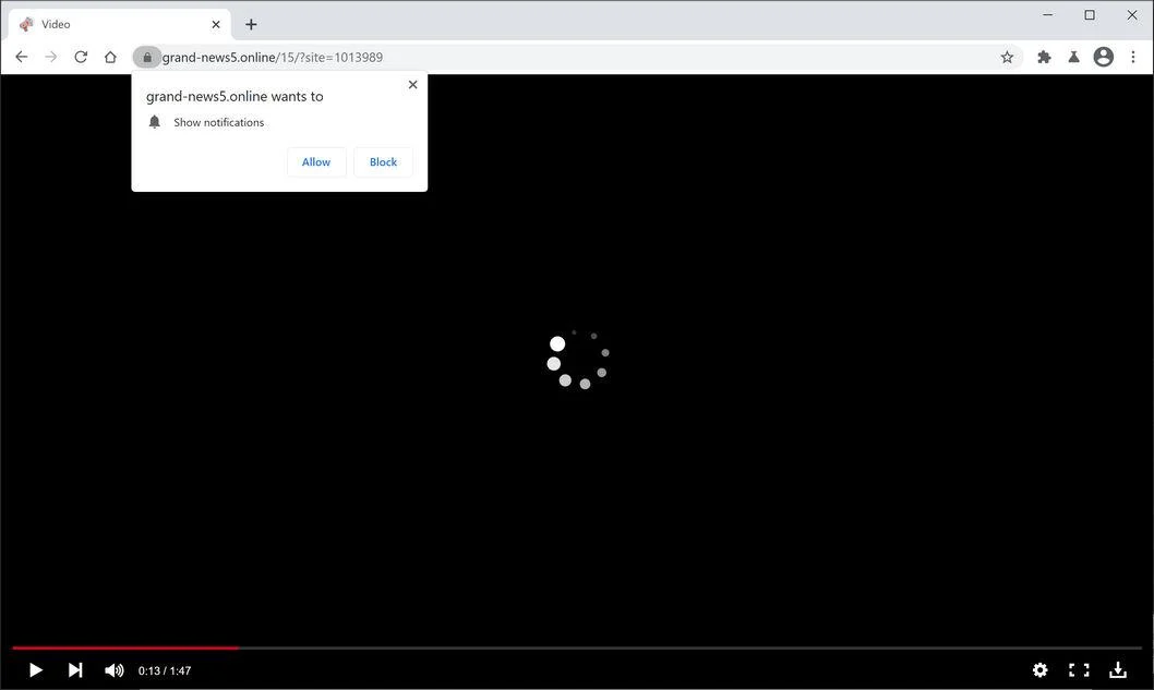 Remove Grand-news5.online pop-up ads (Virus Removal Guide) 1 Image: Chrome browser is redirected to Grand-news5.online
