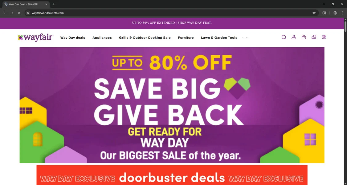 Wayfairworldsaleinfo.com Store Scam - Read Before Shopping Here 1 Wayfairworldsaleinfo.com scam