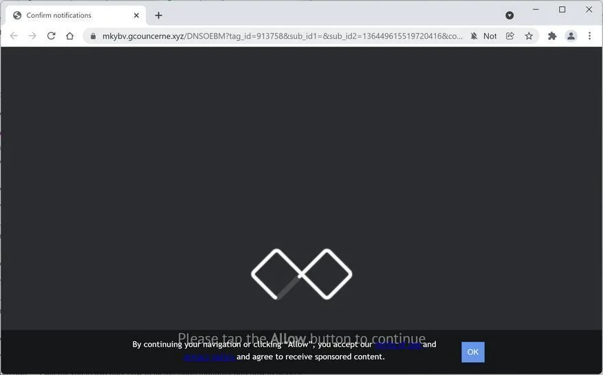 Image: Chrome browser is redirected to Gcouncerne.xyz