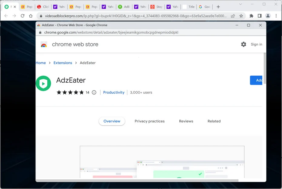 Image: AdzEater Chrome Extension