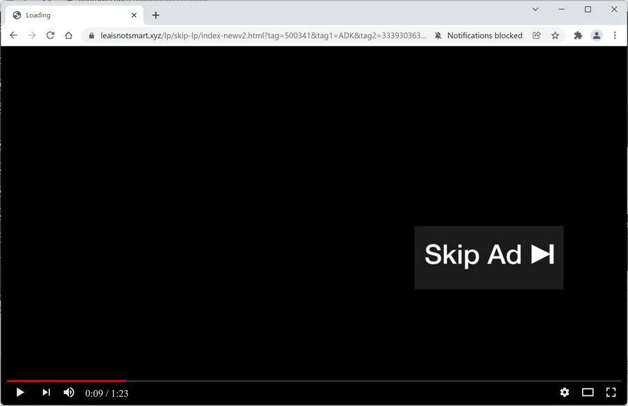 How to Remove Leaisnotsmart.xyz Pop-up Ads (Virus Removal Guide) 1 Image: Chrome browser is redirected to Leaisnotsmart.xyz