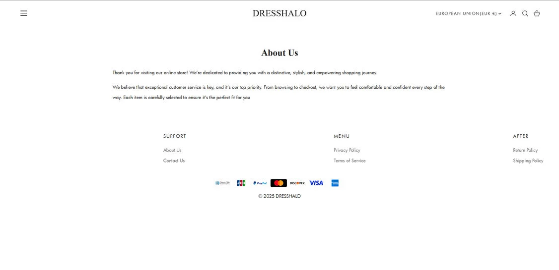 Dresshalo.com scam