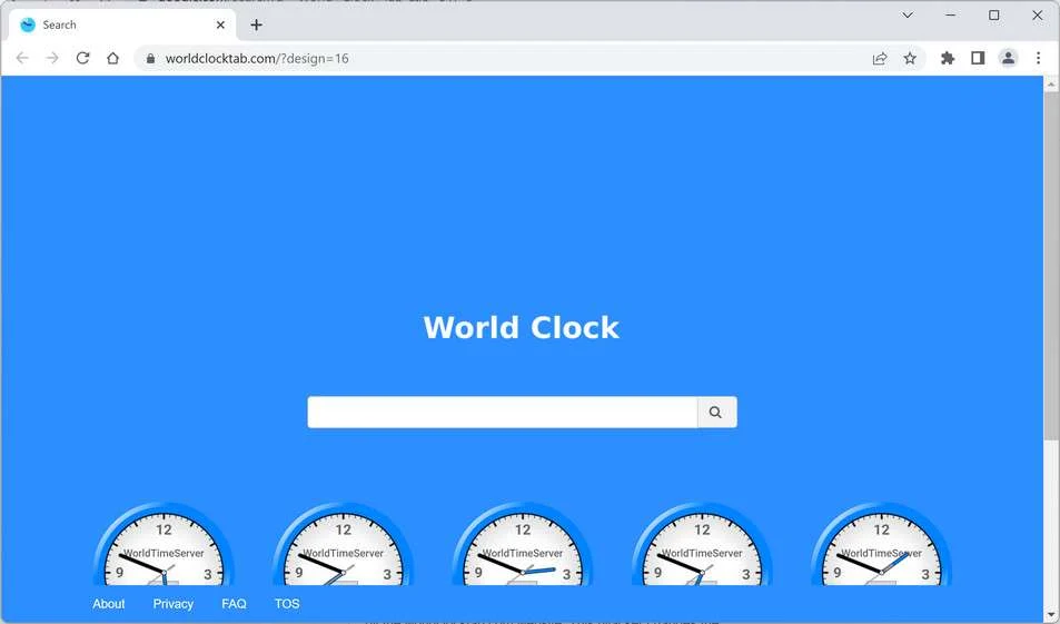 Image: World Clock Tab Chrome new tab page