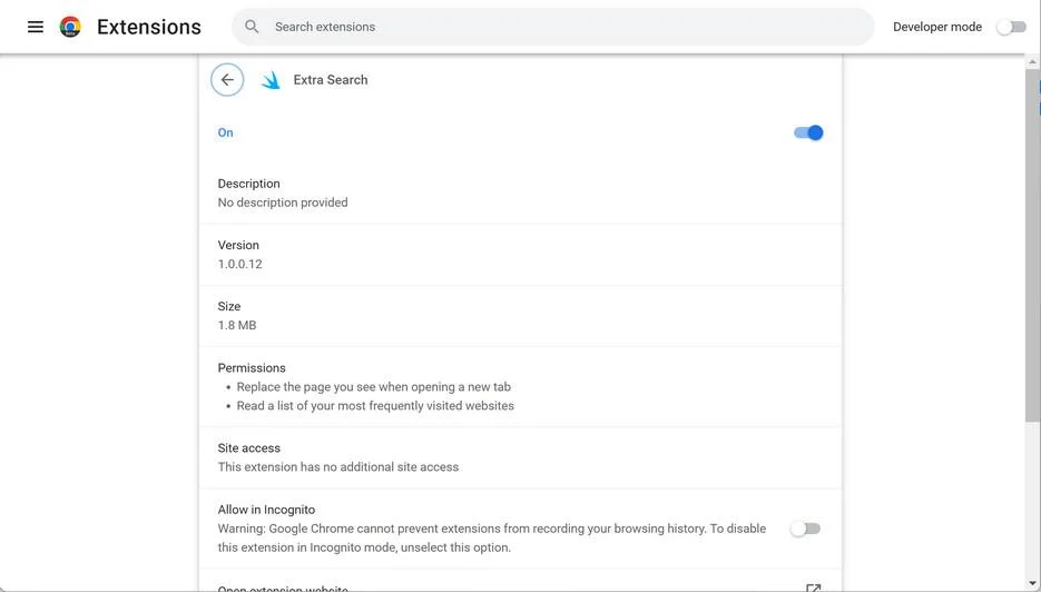 Remove Extra Search browser hijacker (Virus Removal Guide) 1 Image: Extra Search new tab page