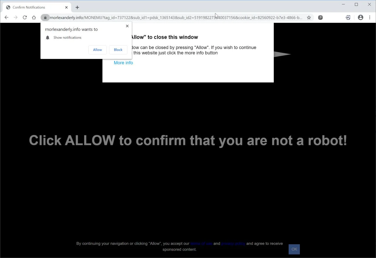 How to remove Rnorlexanderly.info pop-up ads (Virus Removal Guide) 1 Image: Chrome browser is redirected to Rnorlexanderly.info