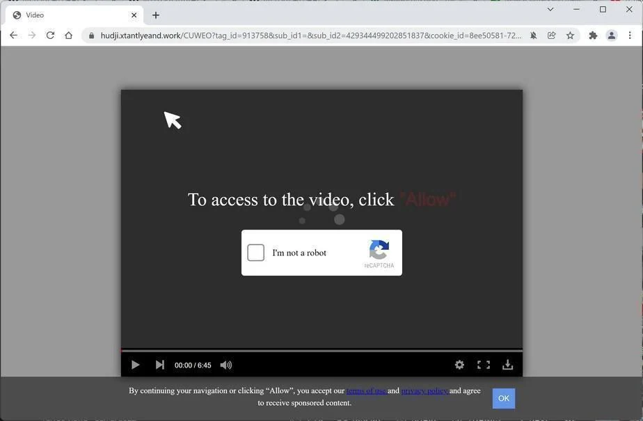 How to Remove Xtantlyeand.work Pop-up Ads (Virus Removal Guide) 1 Image: Chrome browser is redirected to Xtantlyeand.work