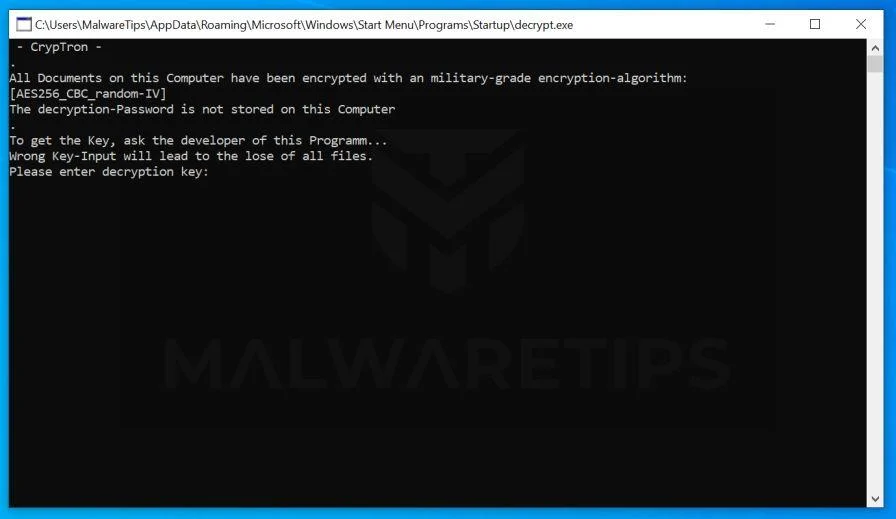 Image: CrypTron ransomware