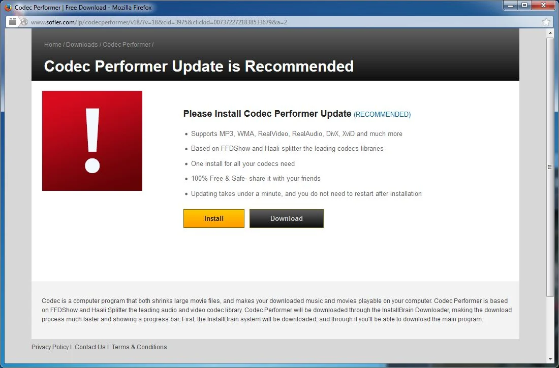 [Image: Sofler.com popup virus]