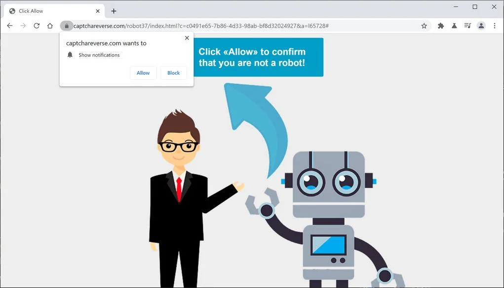 Remove Captchareverse.com pop-up ads (Virus Removal Guide) 1 Image: Chrome browser is redirected to Captchareverse.com
