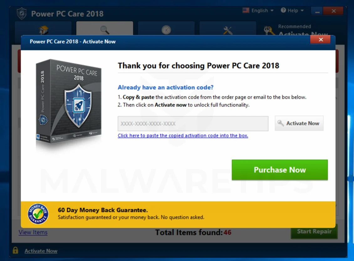 Power PC Care 2018 Pop-up Virus
