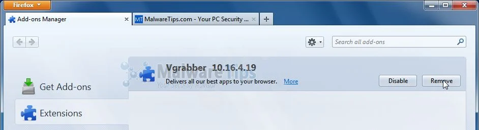 [Image: vGrabber Toolbar Firefox extension]