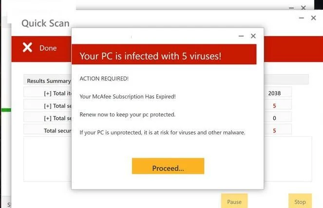 Image: Windows Firewall Protection - Your PC is infected with 5 viruses
