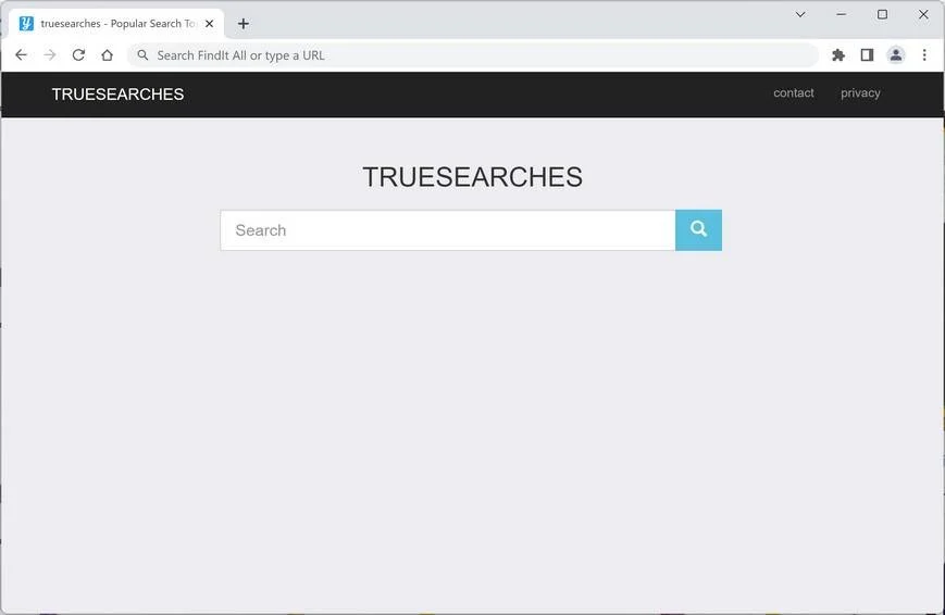 Image: Truesearches.net browser redirect