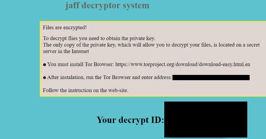 jaff decryptor system
