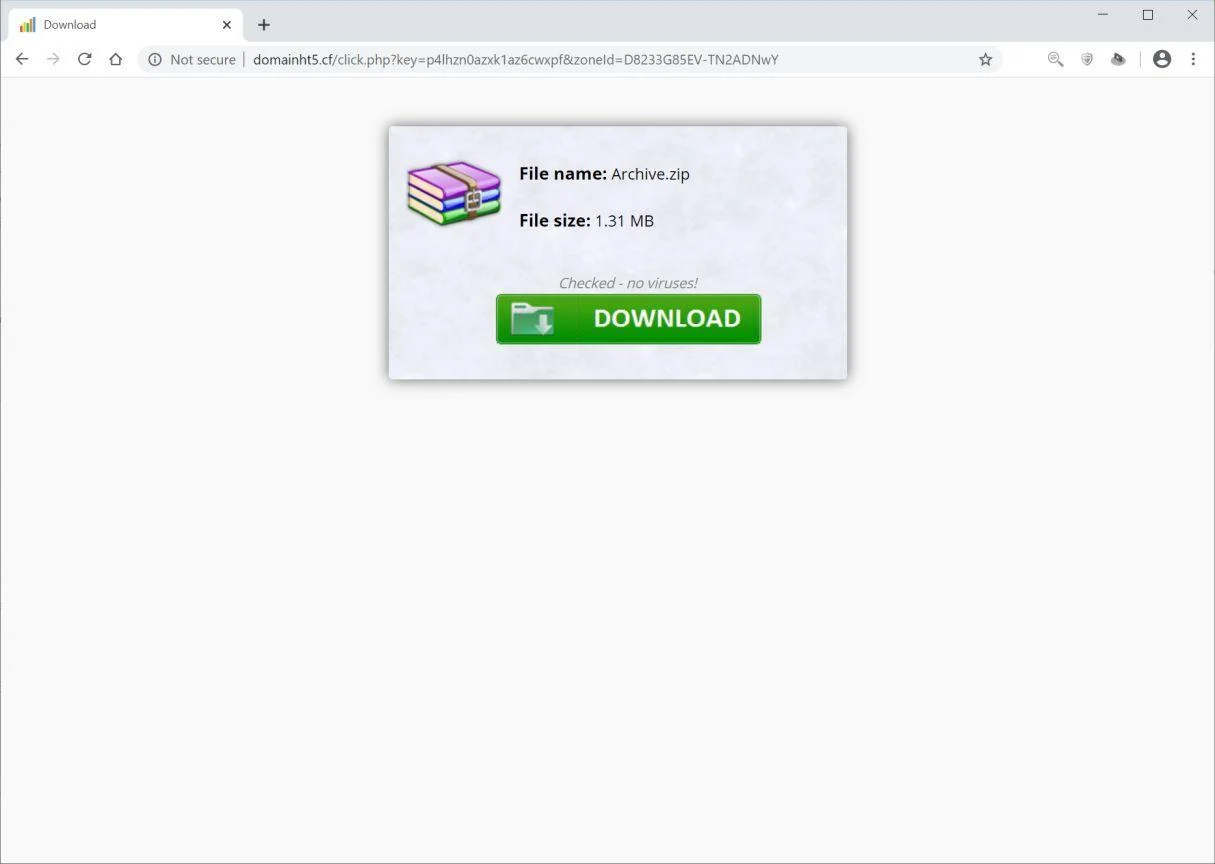 Remove Domainht5.cf pop-up ads (Virus Removal Guide) 1 Image: Chrome browser is redirected to Domainht5.cf