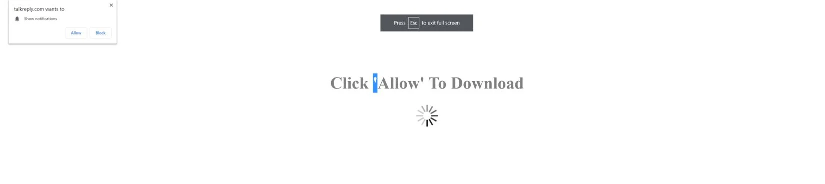 Image: Chrome browser is redirected to Talkreply.com
