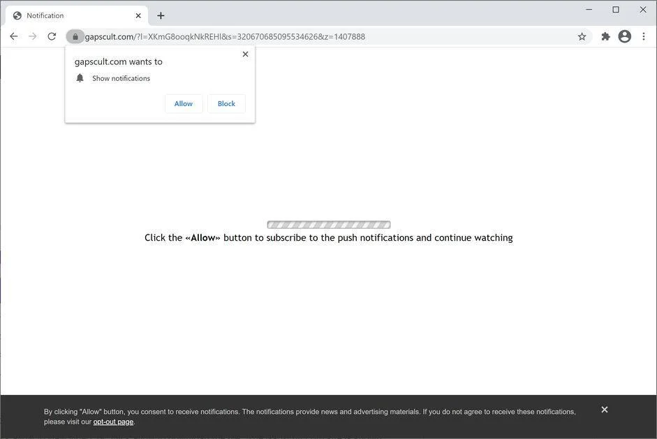 Remove Gapscult.com pop-up ads (Virus Removal Guide) 1 Image: Chrome browser is redirected to Gapscult.com