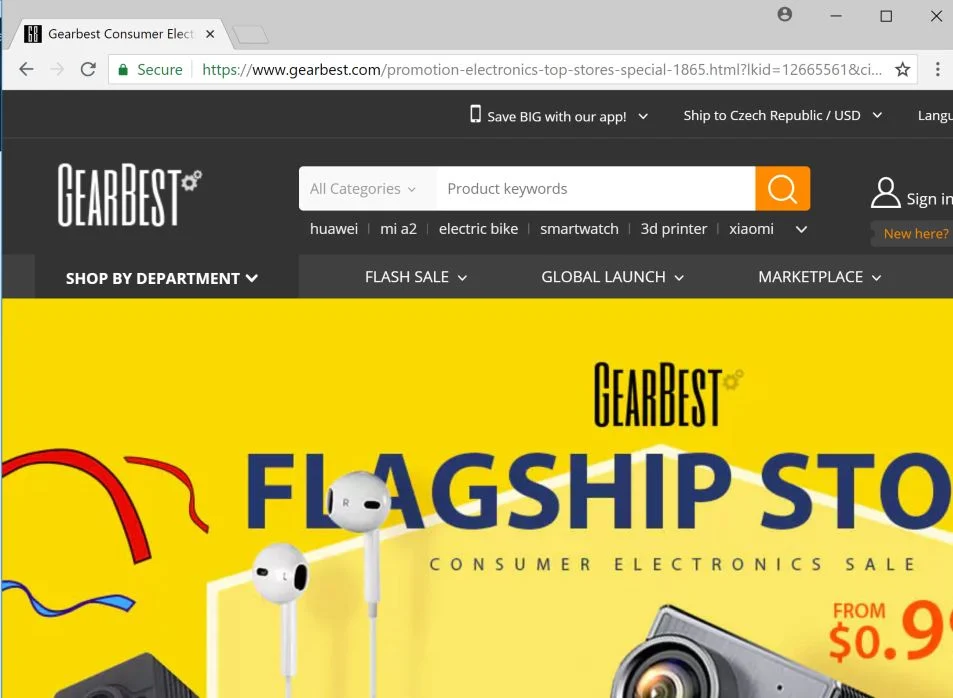 gearbest.com redirect virus