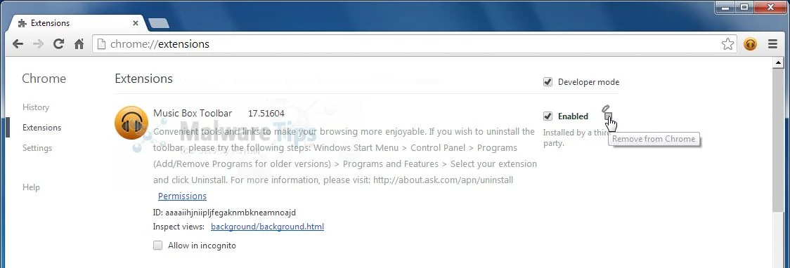 [Image: Music Box Toolbar Chrome extension]