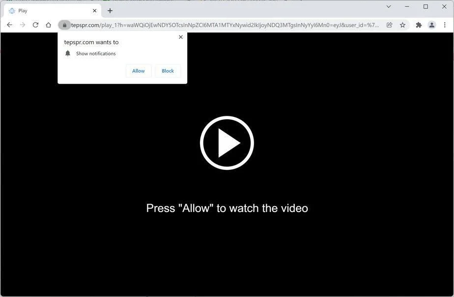 How to Remove Tepspr.com Pop-up Ads (Virus Removal Guide) 1 Image: Chrome browser is redirected to Tepspr.com