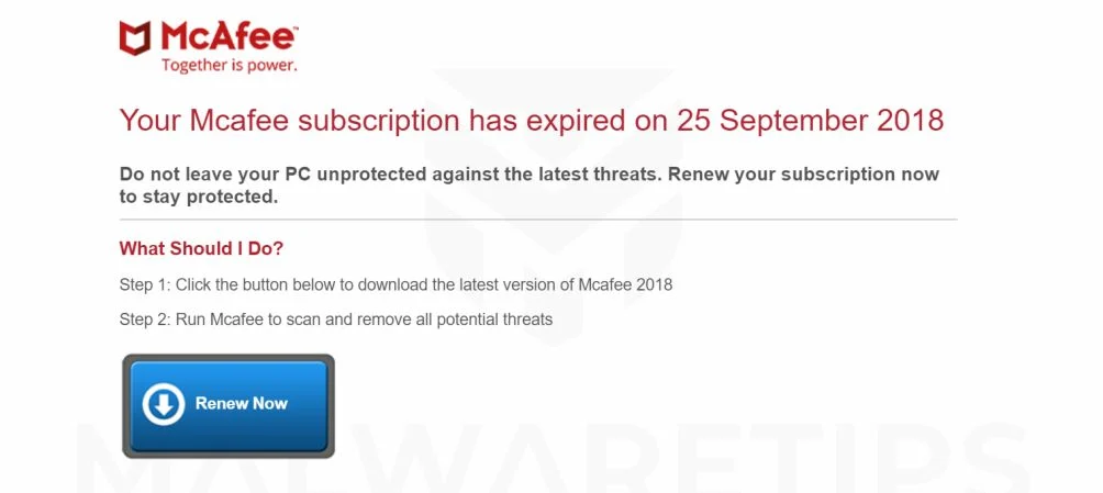 How to remove App-centerk.co pop-up ads (McAfee Expired Scam) 1 app-centerk.co POPUP