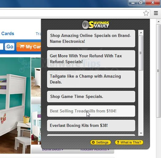 [Image: Savings Vault adware]
