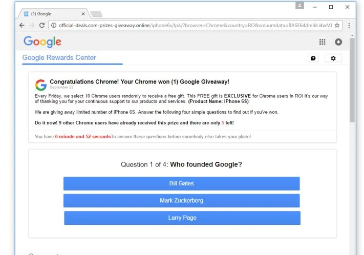 Google Membership Rewards redirect