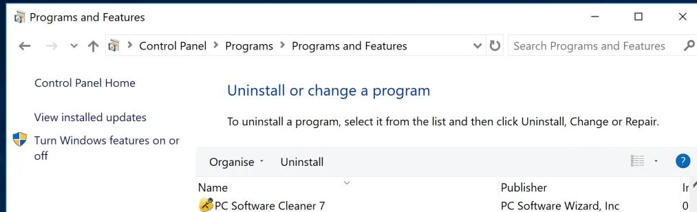 Uninstall PC Software Cleaner 7 PC Software Cleaner 7 Removal