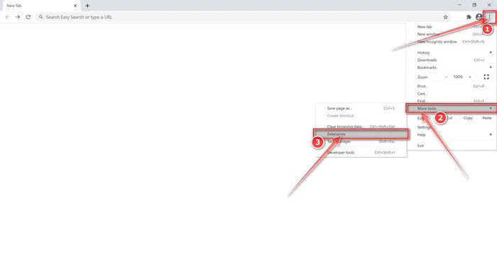 Click on the More button then on Extensions Go to Extensions and remove Pornographics Security Warning