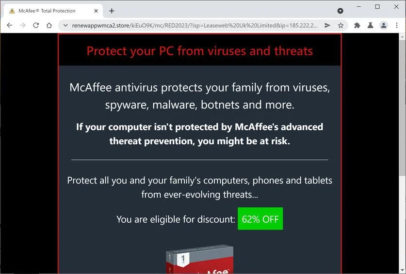 Remove Renewappwmca2.store scam (Virus Removal Guide) 1 Image: Renewappwmca2.store scam