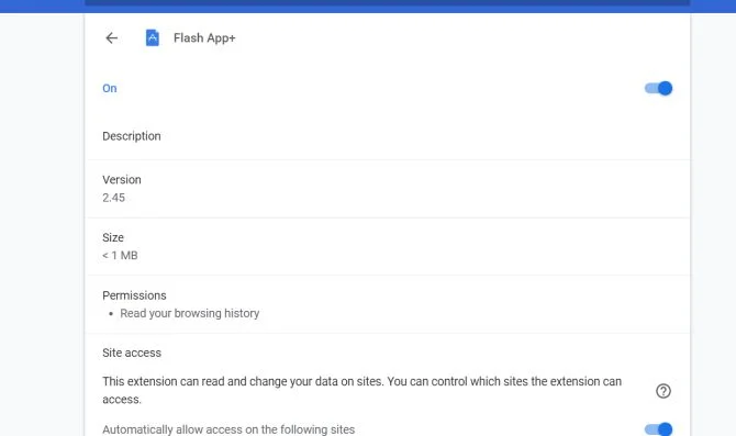 Image: Flash App+ Chrome extension