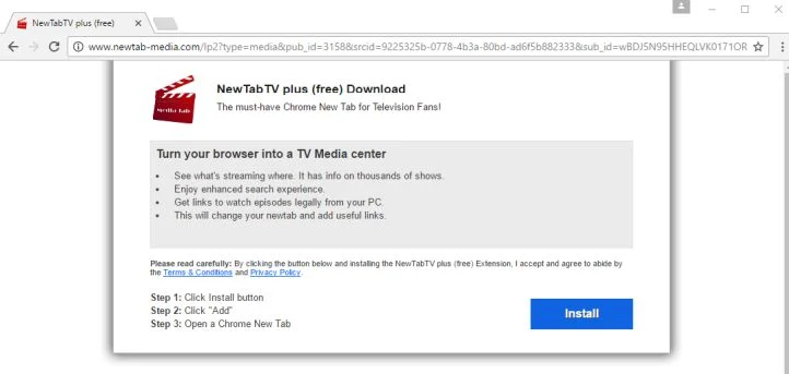 NewTabTV plus (free) virus