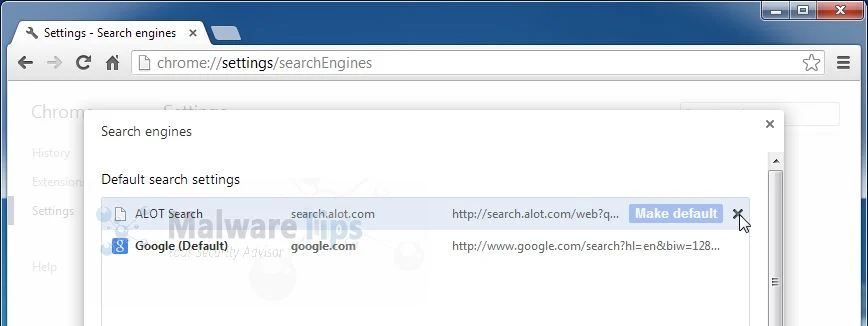 [Image: Alot Search Chrome removal]