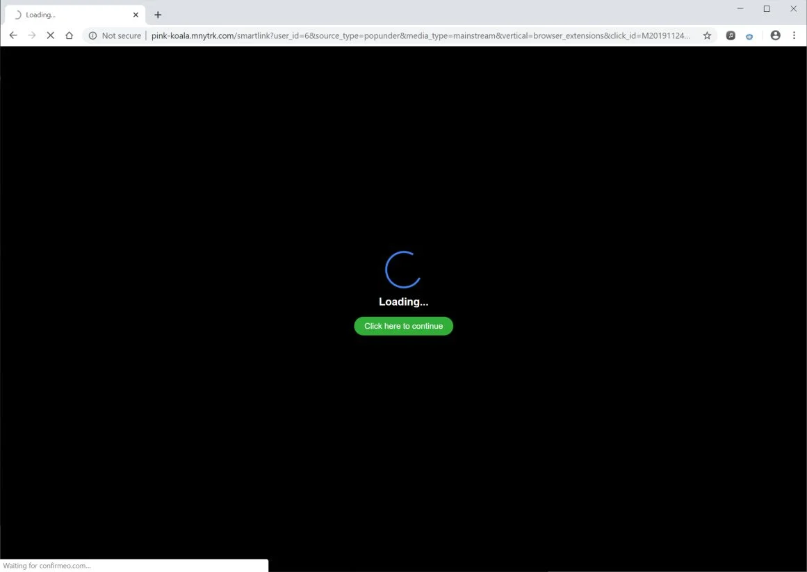 How to remove Pink-koala.mnytrk.com redirect (Virus Removal Guide) 1 Image: Chrome browser is redirected to Pink-koala.mnytrk.com