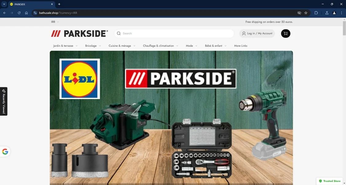 Bathusale.shop Scam Store: A Fake Parkside Website 1 Bathusale.shop scam