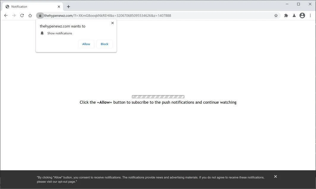Remove Thehypenewz.com pop-up ads (Virus Removal Guide) 1 Image: Chrome browser is redirected to Thehypenewz.com