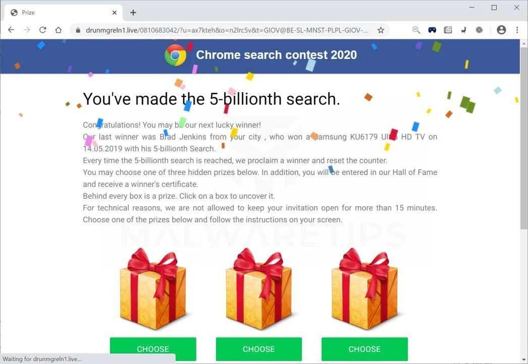 Remove Drunmgreln1.live pop-up scam (Virus Removal Guide) 1 Image: Chrome browser is redirected to Drunmgreln1.live