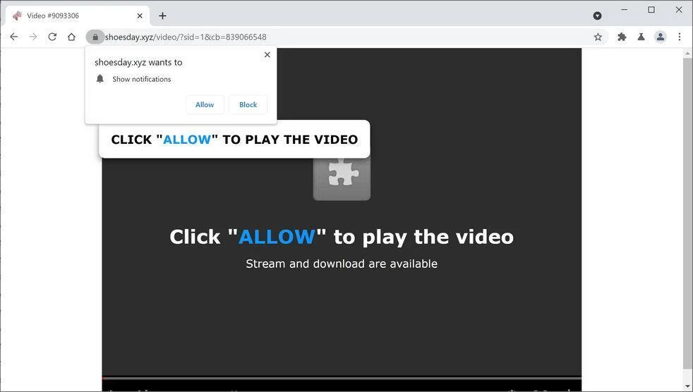 Remove Shoesday.xyz pop-up ads (Virus Removal Guide) 1 Image: Chrome browser is redirected to Shoesday.xyz