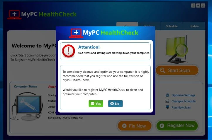 MyPC HealthCheck virus
