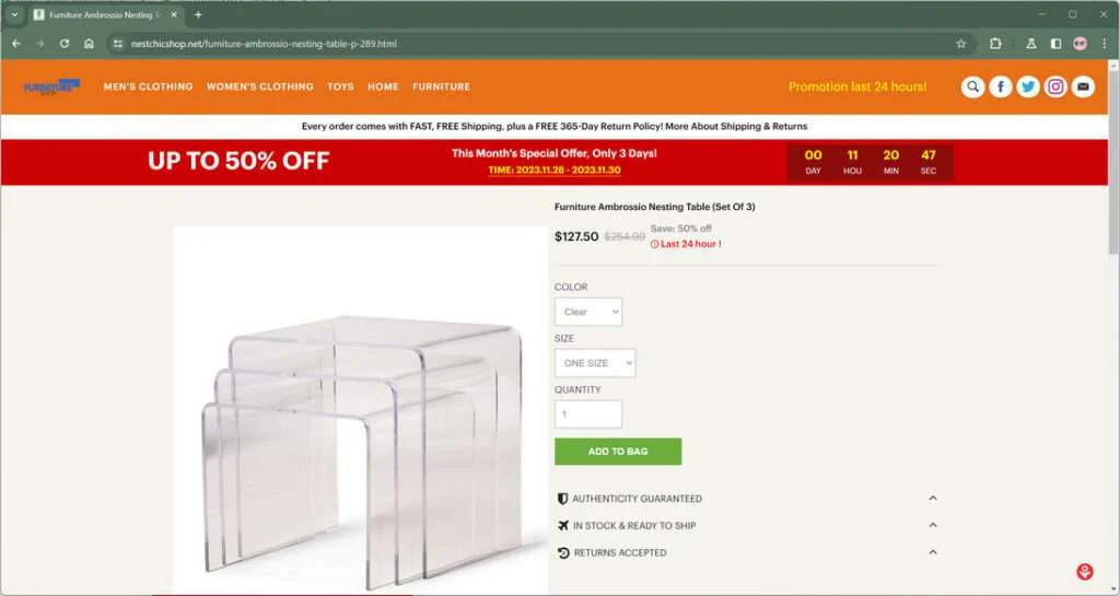 Nestchicshop.net scam