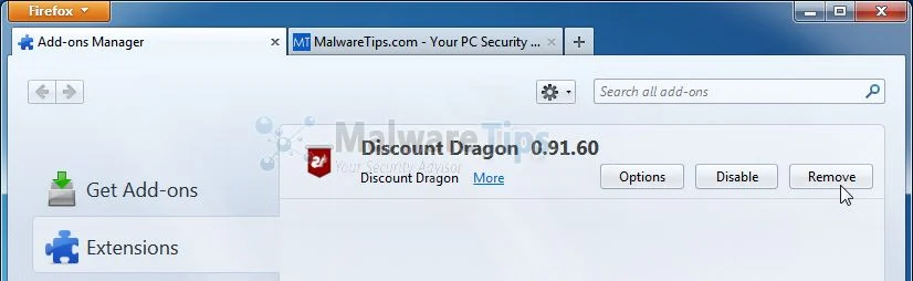 [Image: Discount Dragon Firefox extension]