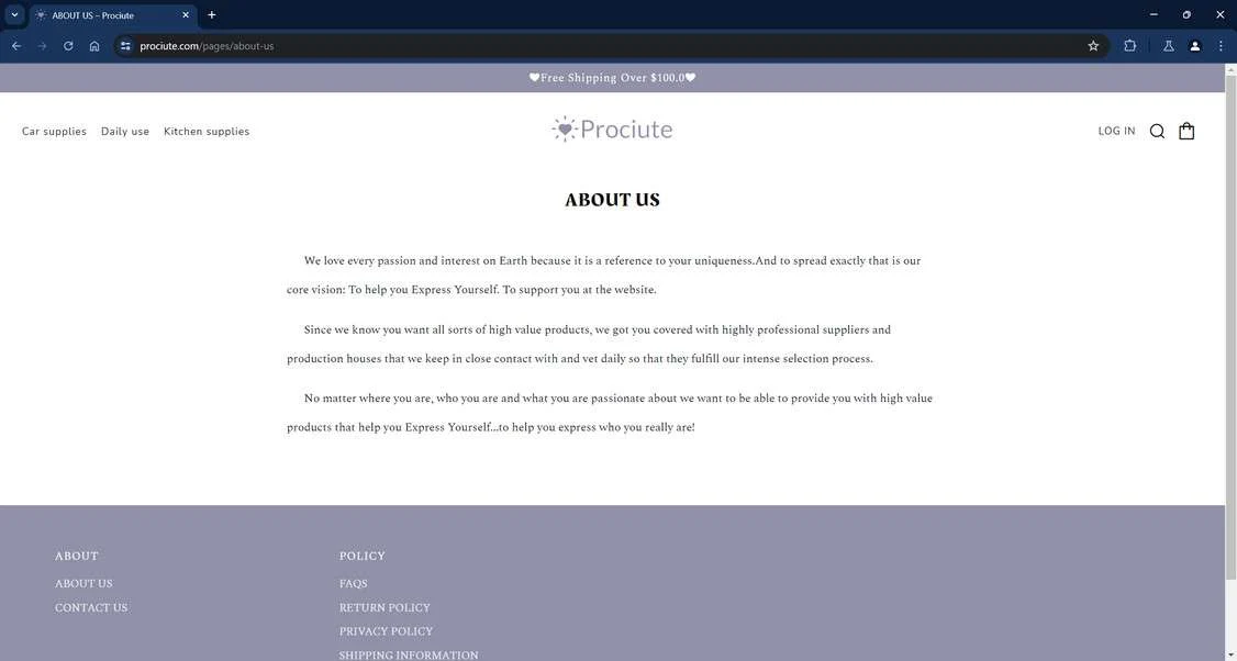 Prociute.com scam