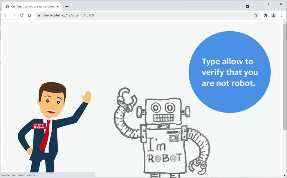 Image: Chrome browser is redirected to News-cotevi.cc