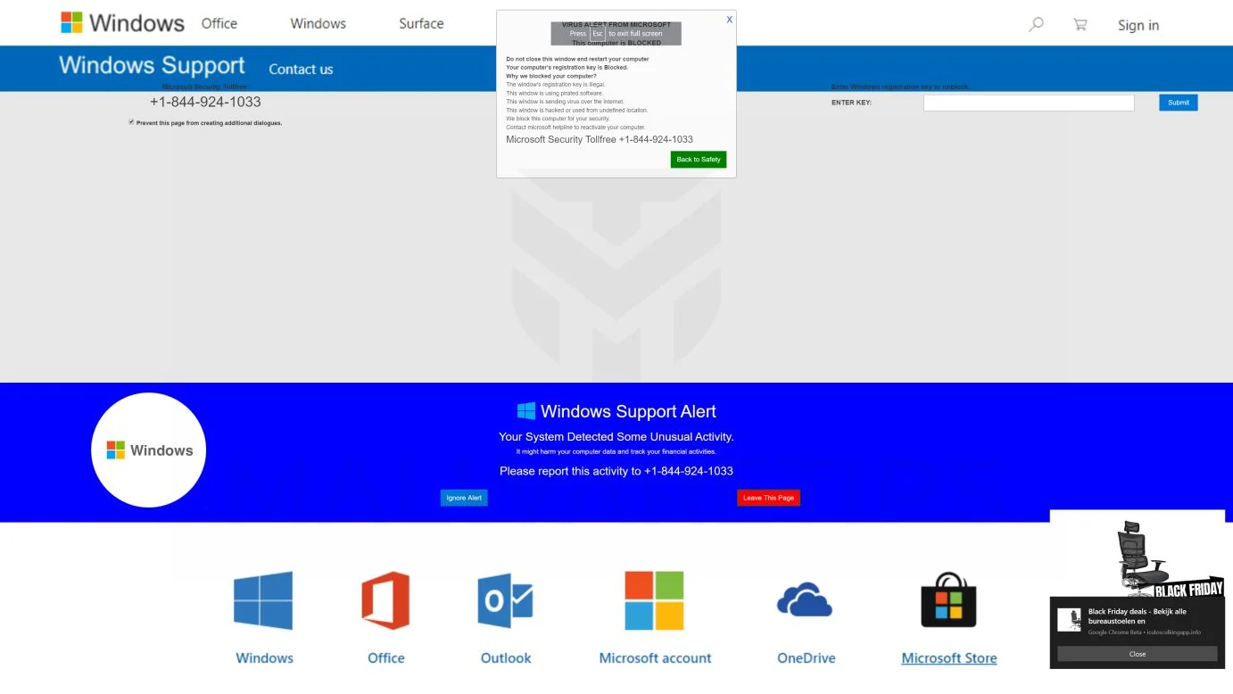 Remove Humptyalert.website pop-ups (Microsoft Support Scam) 1 Image: Humptyalert.website - Tech Support Scam