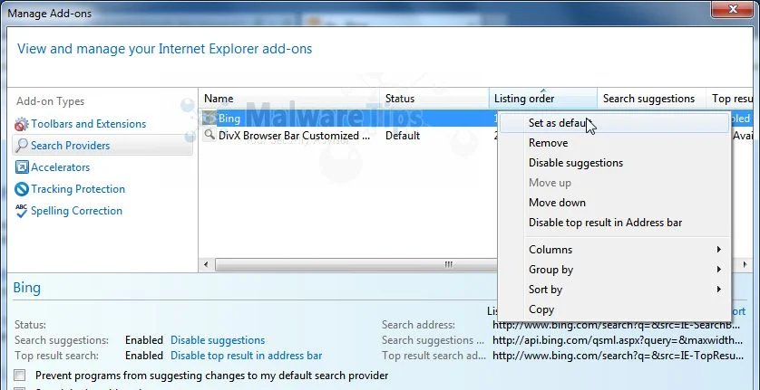 [Image: DivX Customized Web Search Internet Explorer]